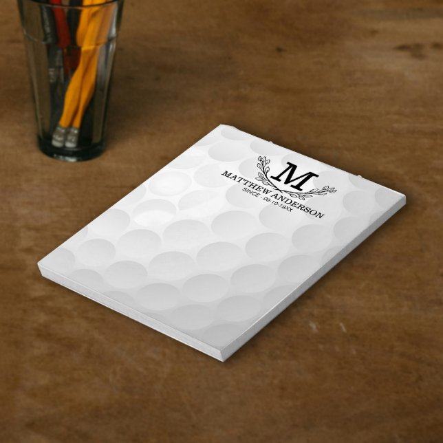 Personlig Golf Boll Mönster Namn Monogram Age Anteckningsblock (Skapare uppladdad)