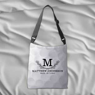 Personlig Golf Boll Mönster Namn Monogram Age Axelväska