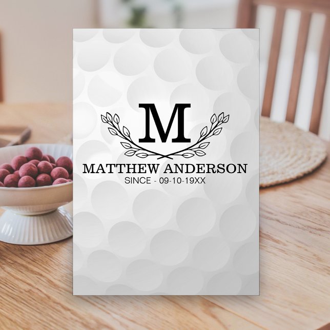 Personlig Golf Boll Mönster Namn Monogram Age Bordsnummer (Skapare uppladdad)