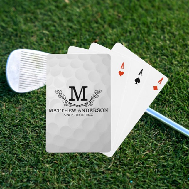 Personlig Golf Boll Mönster Namn Monogram Age Casinokort (Skapare uppladdad)