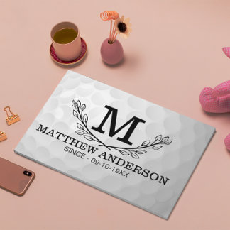 Personlig Golf Boll Mönster Namn Monogram Age Gästböcker