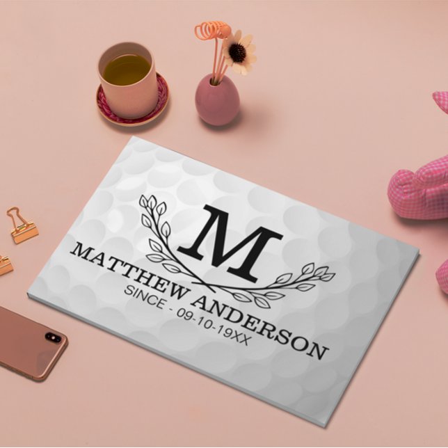 Personlig Golf Boll Mönster Namn Monogram Age Gästböcker (Skapare uppladdad)