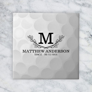 Personlig Golf Boll Mönster Namn Monogram Age Kakelplatta
