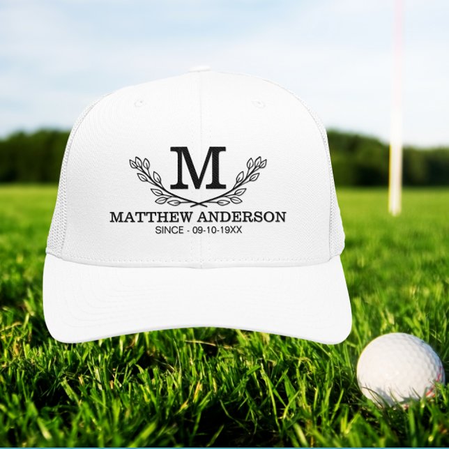 Personlig Golf Boll Mönster Namn Monogram Age Keps (Skapare uppladdad)
