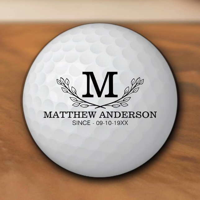 Personlig Golf Boll Mönster Namn Monogram Age Knopp (Skapare uppladdad)