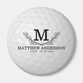 Personlig Golf Boll Mönster Namn Monogram Age Magnet