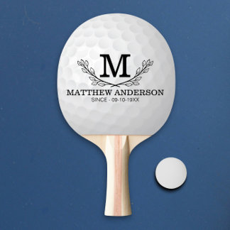 Personlig Golf Boll Mönster Namn Monogram Age Pingisracket