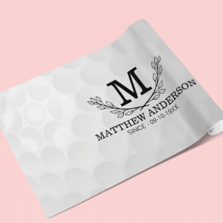Personlig Golf Boll Mönster Namn Monogram Age Presentpapper