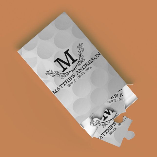 Personlig Golf Boll Mönster Namn Monogram Age Pussel (Skapare uppladdad)