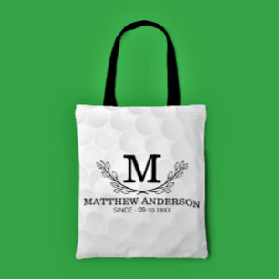 Personlig Golf Boll Mönster Namn Monogram Age Tygkasse