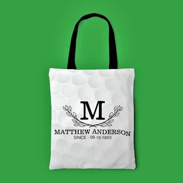 Personlig Golf Boll Mönster Namn Monogram Age Tygkasse (Skapare uppladdad)