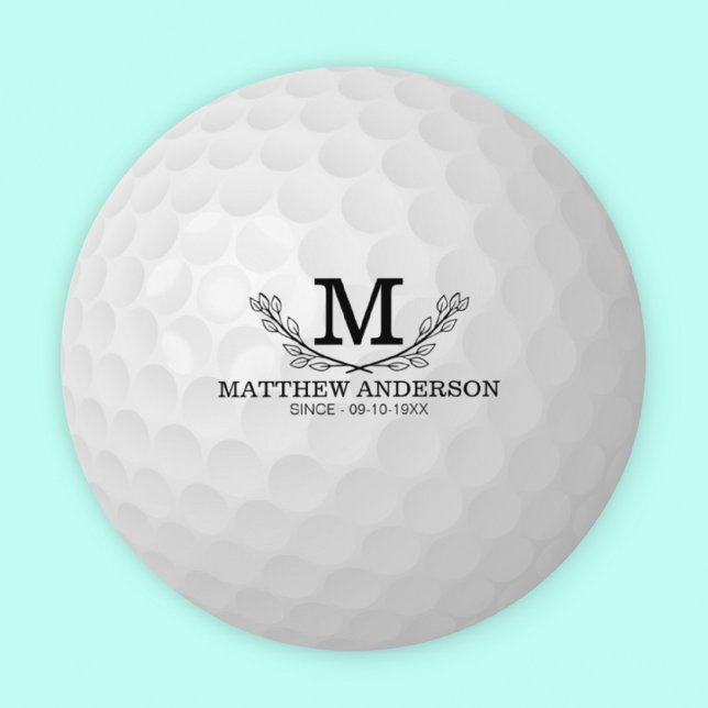 Personlig Golf Boll Mönster Namn Monogram Age Underlägg Papper Rund (Skapare uppladdad)