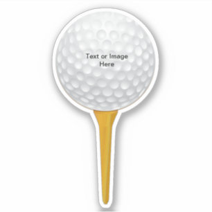Personlig Golf Boll på Wood Tee Sticker Klistermärken