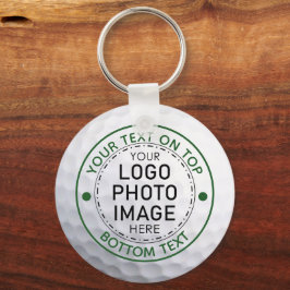 Personlig Golf Boll Photo Logotyp Anpassningsbar Nyckelring