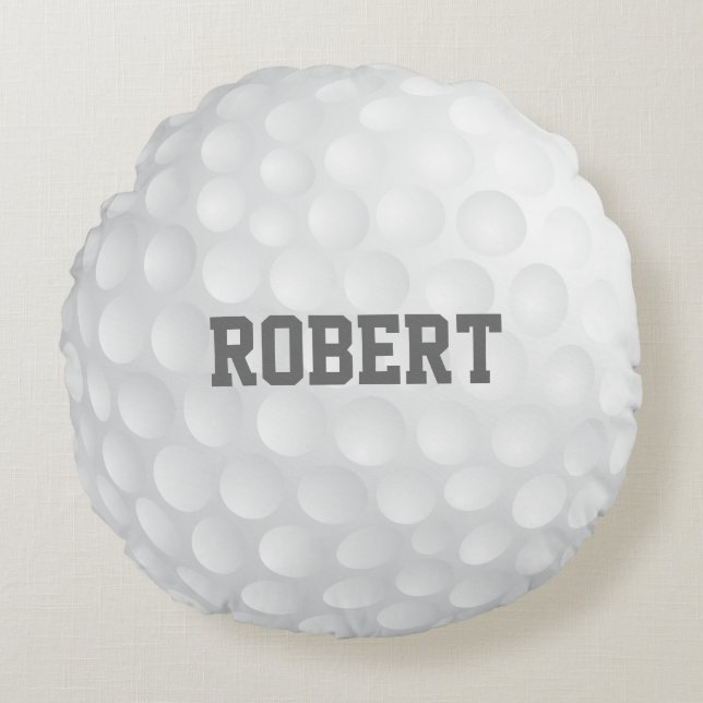 Personlig Golf Boll Pillow Rund Kudde (Framsidan)