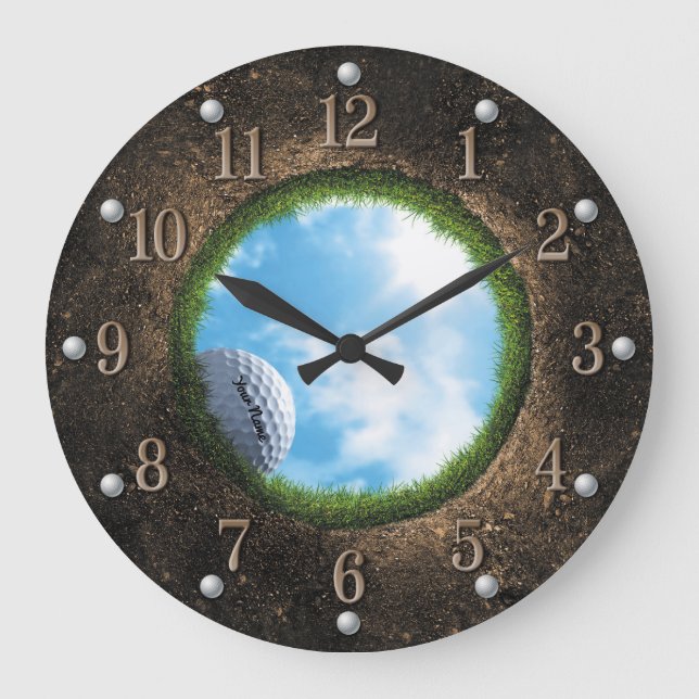 Personlig Golf Clock Stor Klocka (Framsida)