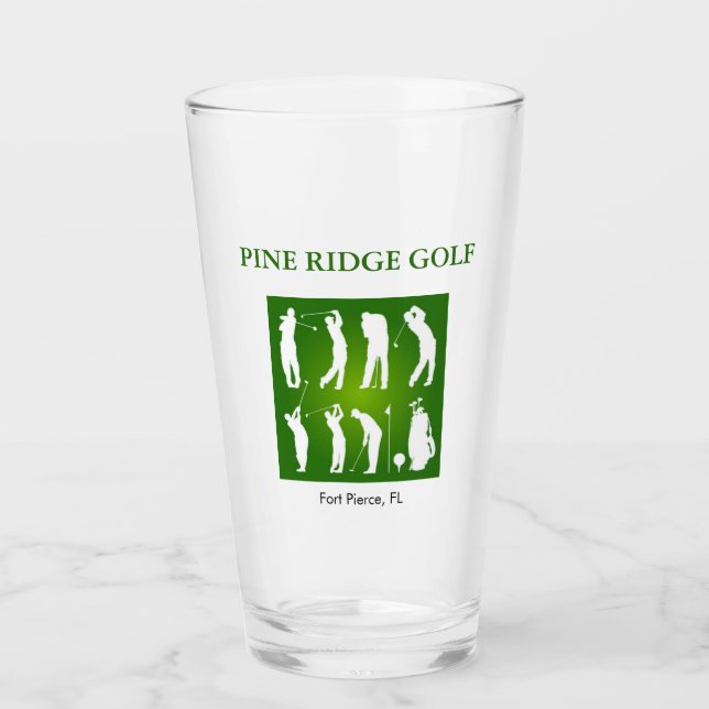 Personlig Golf Course Glass Tumbler Glaskopp (Framsida)
