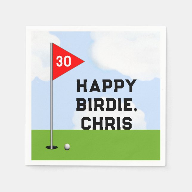 Personlig golf födelsedag pappersservett (Framsidan)