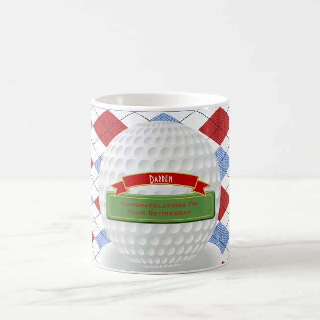 Personlig: GOLF, Golfer themed Par-TEE Kaffemugg (Center)