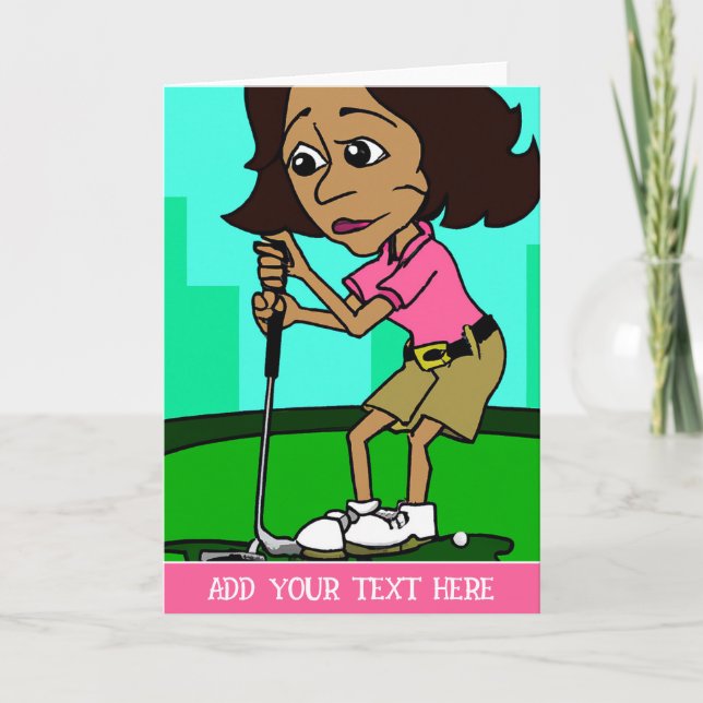 Personlig Golf-instickskort Helgkort (Framsida)