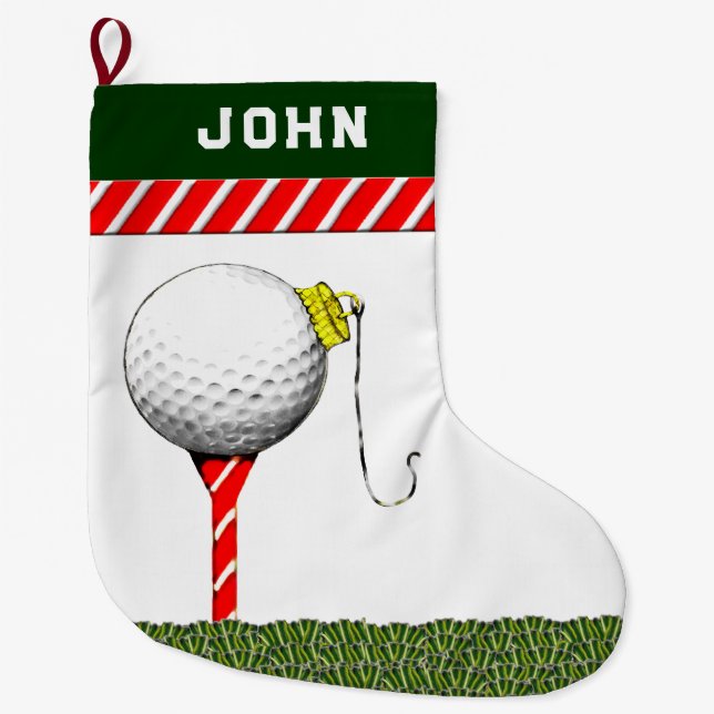 Personlig Golf-julklappar Stor Julstrumpa (Framsidan)