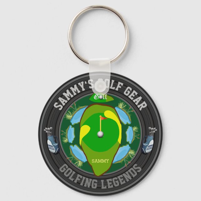 Personlig Golf Keychain Nyckelring (Framsida)