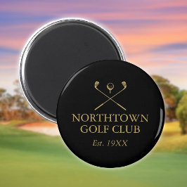Personlig Golf Klubb Namn Black och Guld Magnet