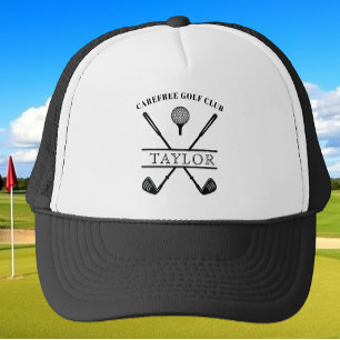 Personlig Golf Klubb Namn Black White Keps