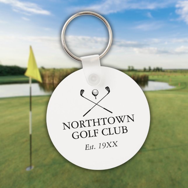 Personlig Golf Klubb Namn Classic Nyckelring (Personalized Golf Club Name Classic Keychain)