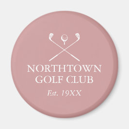 Personlig Golf Klubb Namn Dusty Ro Rosa Magnet