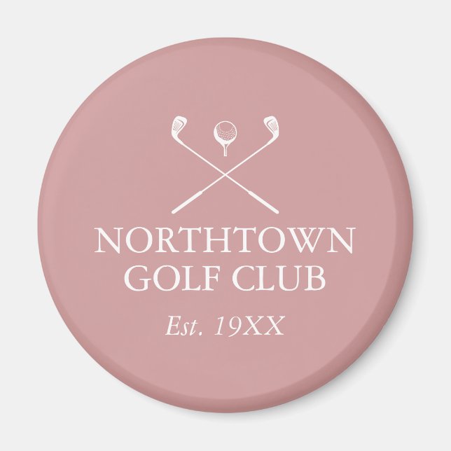 Personlig Golf Klubb Namn Dusty Ro Rosa Magnet (Framsidan)