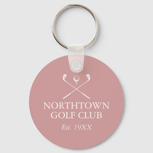 Personlig Golf Klubb Namn Dusty Ro Rosa Nyckelring (Framsida)