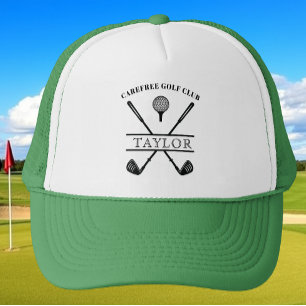 Personlig Golf Klubb Namn Grönt White Keps