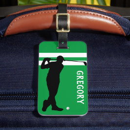 Personlig Golf Mad | Golfer Grönt Travel Bagagebricka