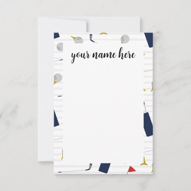 Personlig Golf-notekare Tack Kort (Framsida)