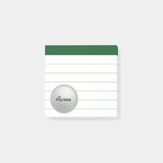 Personlig Golf Post it Notes Gift Post-it Block (Framsida)