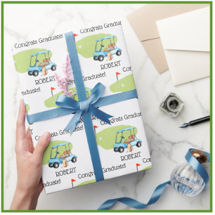 Personlig Golf Thned Namn Studenten Presentpapper