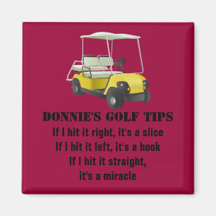 Personlig Golf Tip Golfer Cart Red Magnet