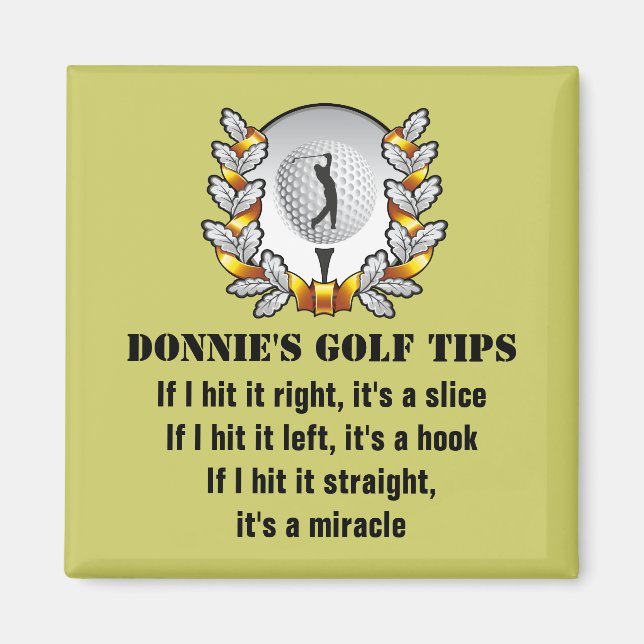 Personlig Golf Tip Golfer Grönt Magnet (Framsidan)
