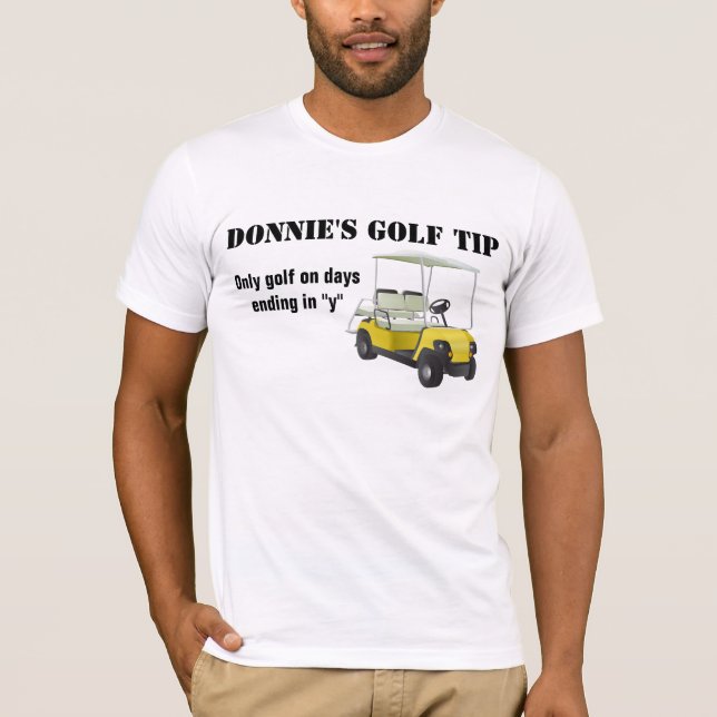 Personlig Golf Tip Golfer White T-Shirt (Framsida)