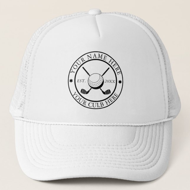 Personlig Golf Trucker Cap med Klubb Logotyp Skriv Keps (Framsida)