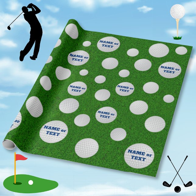 Personlig, Golf Wrapping Papper för honom eller he Presentpapper (Personalized golf wrapping paper. Customizable, golf gift wrapping paper, golf gift wrap. Golf Party)