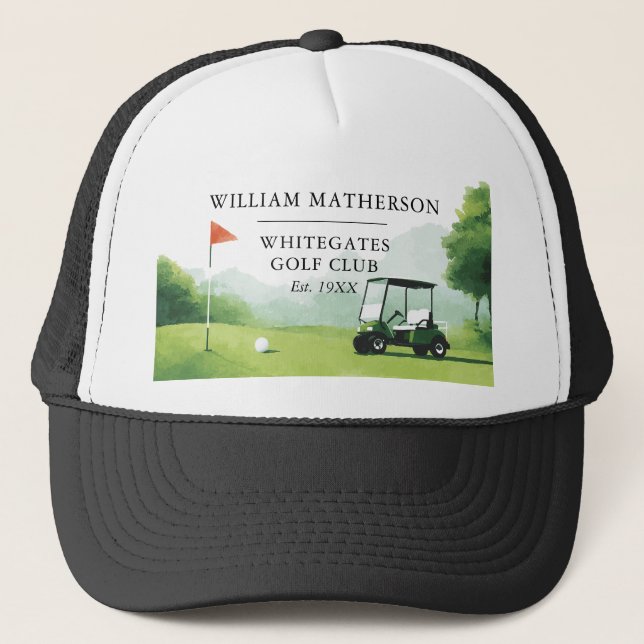 Personlig golfbil klubbnamn keps (Framsida)