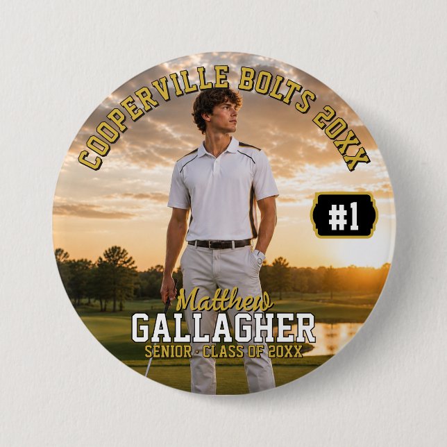 Personlig golfbildknapp knapp (Framsida)