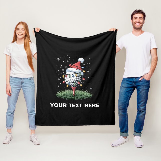 Personlig golfboll julgran Santa hatt Fleecefilt (På plats)