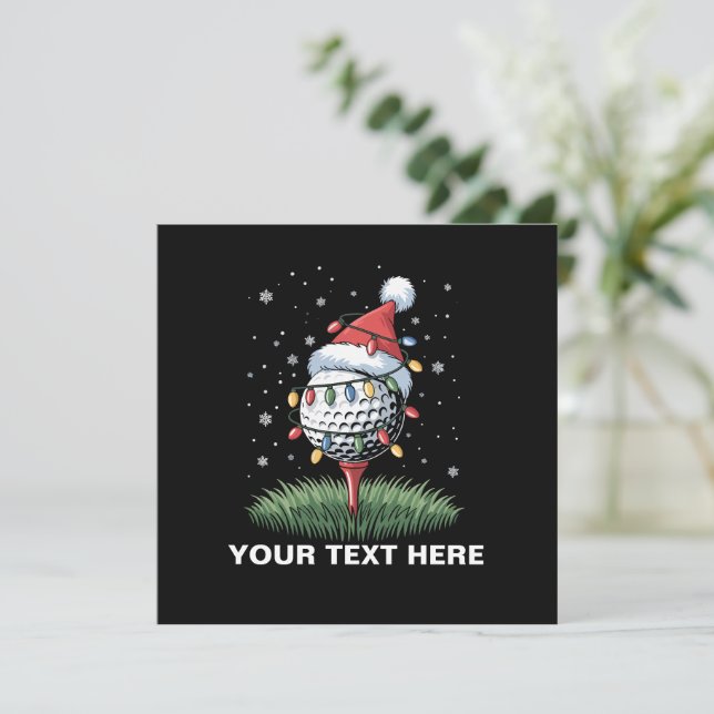 Personlig golfboll julgran Santa hatt Julkort (Stående Fram)