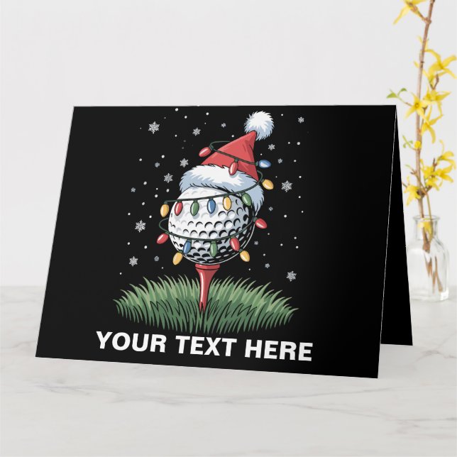 Personlig golfboll julgran Santa hatt  Kort (Gul blomma)