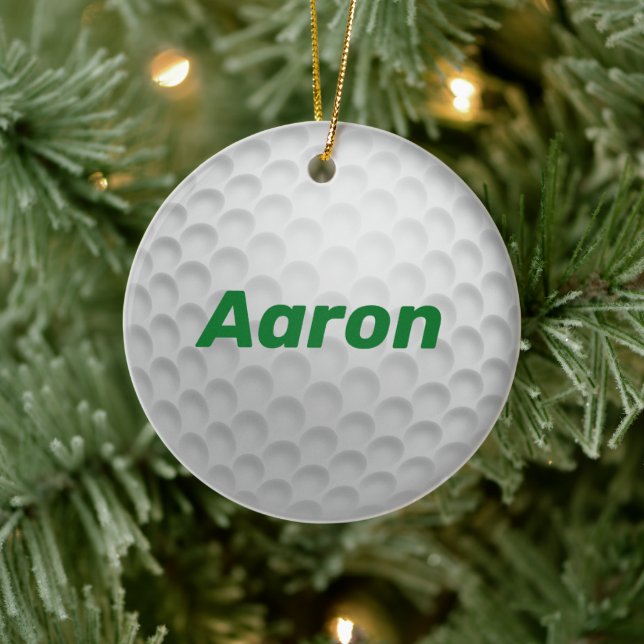 Personlig golfboll julgransprydnad present keramik (Träd)