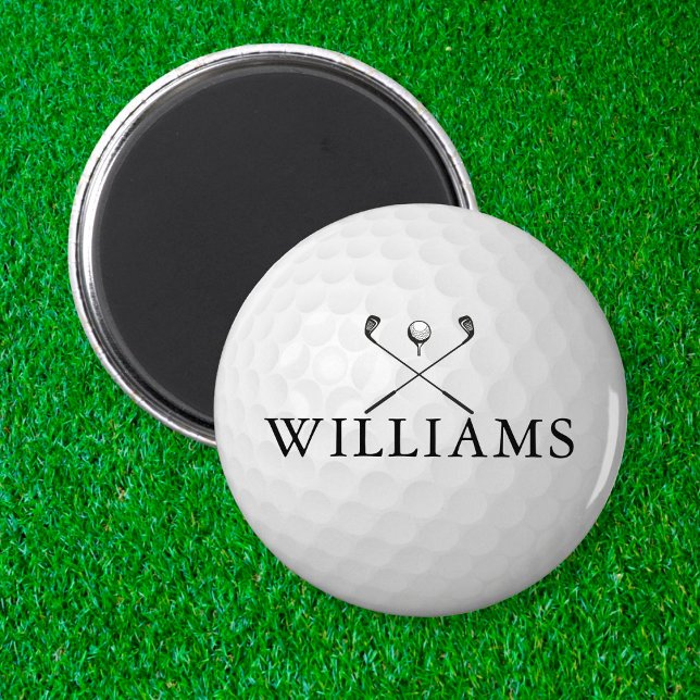 Personlig Golfboll Och Klubbor Med Namn Magnet (Skapare uppladdad)