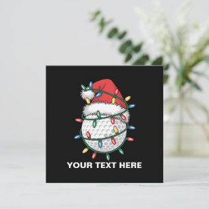 Personlig golfboll Santa hatt julbelysning Julkort